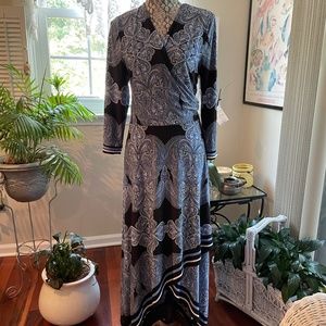 High Low Blue paisley print dress